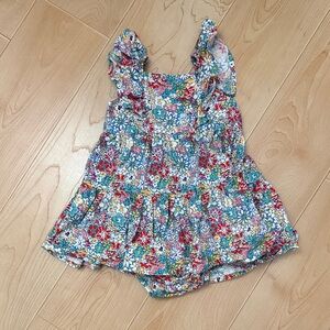 Baby Girl Nordstrom Floral Ruffle Sleeve Dress 12 months